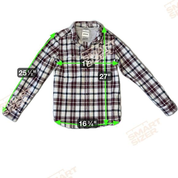 prAna Men's Wedgemont Slim Flannel Shirt Organic Cotton Ivory & Burgundy - Small - Picture 9 of 9